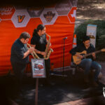 Horn performance master student David Gutierrez (from left),plays alongside music education junior Carlos Hernandez, and guitar performance master student Ulysses De Leon Thursday at the Student Union Veranda in Brownsville. Derick Lara/Pulse