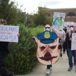 Demonstrators protest against ICE, police brutality on campus